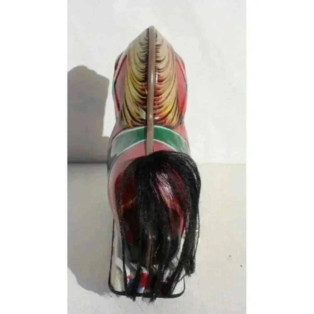 Vintage Wind Up Tin Toy Baby Rocking Horse Race Horse W/ Tail MS 117 China